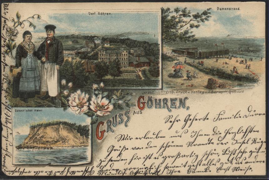 Postkarten-Gruss aus Göhren um 1897